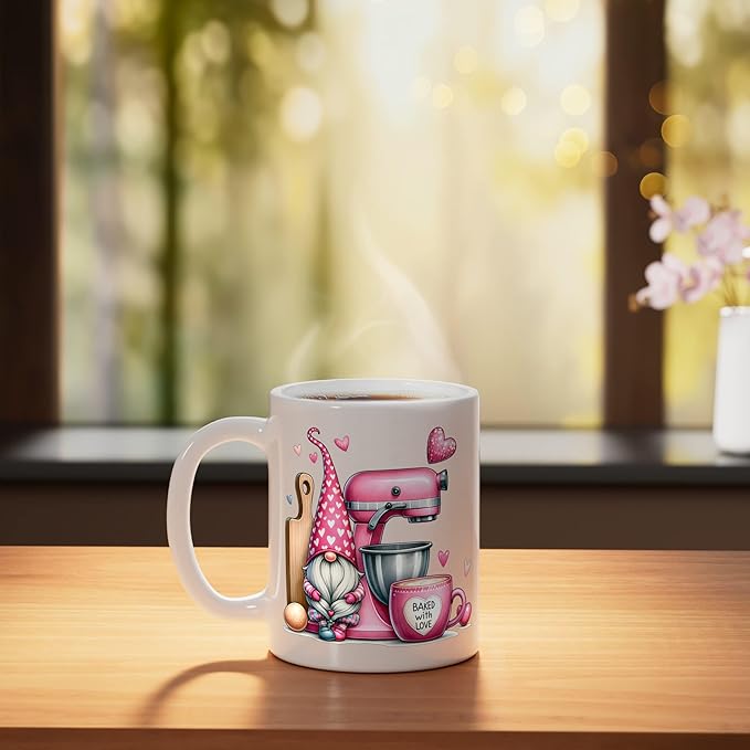 Baker Cute Baking Pastry Chef Bake Love Bakery Owner Ceramic Mug, White