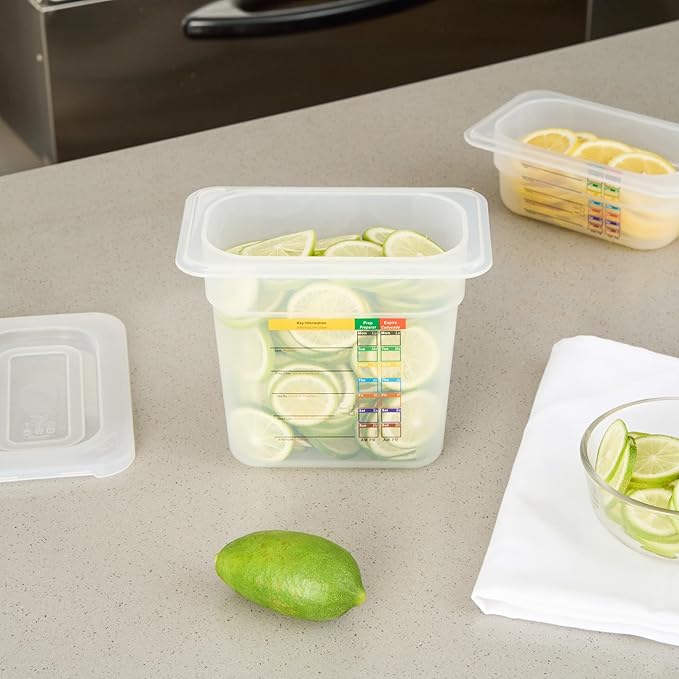 Restaurantware Food Storage Container 10 Pack of 6.8 x 4.2 x 5.9 Inches Plastic Stackable Storage Box White Reusable Label Container Dishwasher Safe For Restaurants And Kitchens