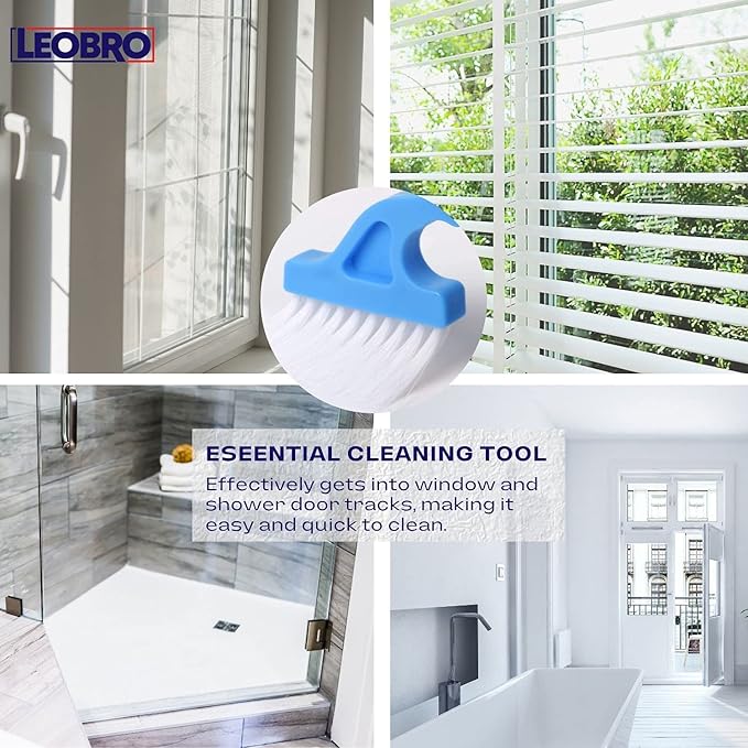 LEOBRO Groove Gap Cleaning Tools, Handheld Door and Window Track Brushes, Air Conditioning Shutter Cleaner, Pack of 4