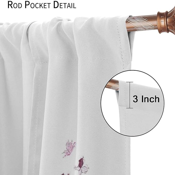 High Heel Shoe Curtains, Girls Lady Floral Eiffel Tower Cloth Farbic Window Treatment Curtains Bedroom Dining Room Living Room Office Kitchen Cafe Drapes, 63x63 in