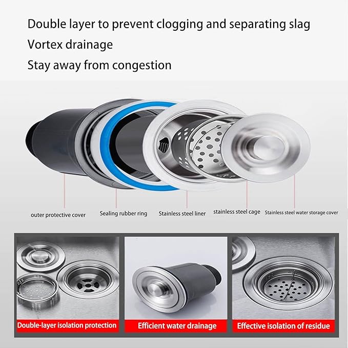 Built-in stainless steel sink, stainless steel kitchen sink, stainless steel practical sink, 20cm deep tank body, overflow hole design, prevent overflow, suitable for kitchen, restaurant ( Size : 72*4