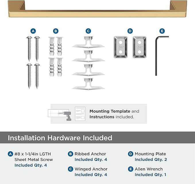 Amerock BH36003CZ | Champagne Bronze Towel Bar | 18 in (457 mm) Towel Rack | Blackrock | Bathroom Towel Holder | Bathroom Hardware | Bath Accessories