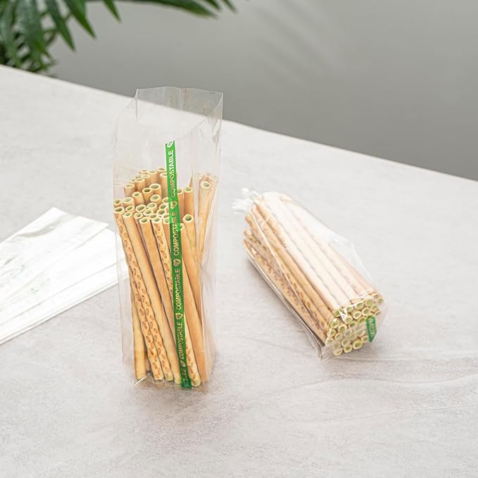 Resturantware Plastic Gusset Bags 100 Count 2" x 2" x 8 1/4" Wicker Dispensing Bottom Gusset Clear Plastic Bags Heat Sealable For Sourdough Bread Cookies Pastries Rolls For Home Bakers And Bakeries
