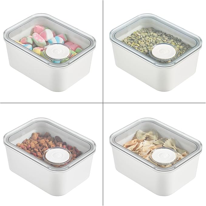 iDesign Small Airtight Kitchen Canister with Removable Pour Cap - Set of 2 - White