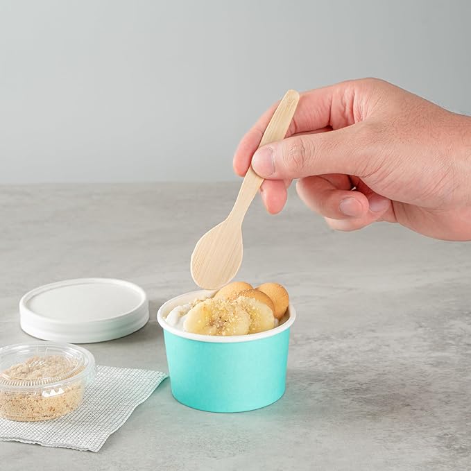 Restaurantware Blue 200 Count To Go Cup Disposable 3 x 3 x 1.8 Inches Paper Mini Cup Grease-Resistant Cup Recyclable Durable Design