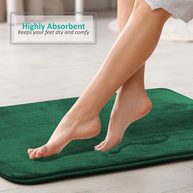 Clara Clark Bathroom Rugs, Velvet Memory Foam Bath Mat, Non-Slip Bath Rugs, Machine Wash, Dries Quickly, Ultra Soft Plush Bath Mats for Bathroom,
