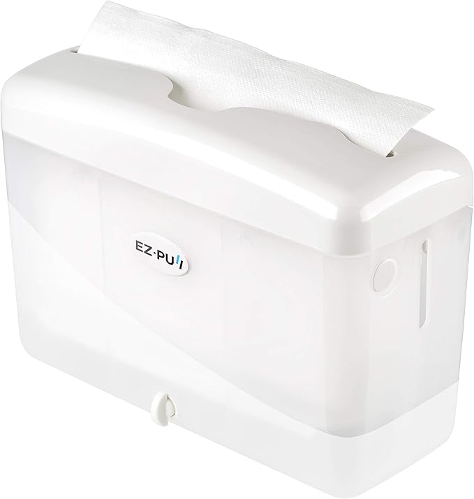 EZ-Pull Countertop SLIMFOLD Hand Towel Dispenser for Kitchen/Bathroom/Office/RV/Airbnb(Only Works with SLIMFOLD Paper), White 4600-EZ, EZbrnd 9" x 3.5" x 6"