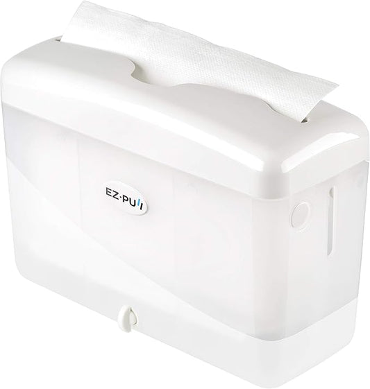 EZ-Pull Countertop SLIMFOLD Hand Towel Dispenser for Kitchen/Bathroom/Office/RV/Airbnb(Only Works with SLIMFOLD Paper), White 4600-EZ, EZbrnd 9" x 3.5" x 6"
