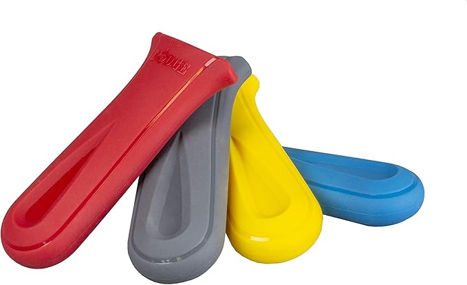 Lodge Deluxe Silicone Hot Handle Holder - Dishwasher Safe Hot Handle Holder Designed for Lodge Cast Iron Skillets 9 Inches+ w/Keyhole Handle - Reusable Heat Protection Up to 550° - Stone