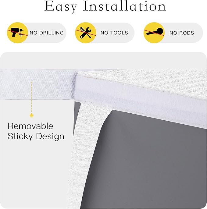 NICETOWN Linen 100% Blackout French Door Curtains, Privacy Door Window Curtains, 26 X 50 Inch Long Room Darkening Blinds, Thermal Insulated Shades for Bedroom, 1 Panel, Ivory White