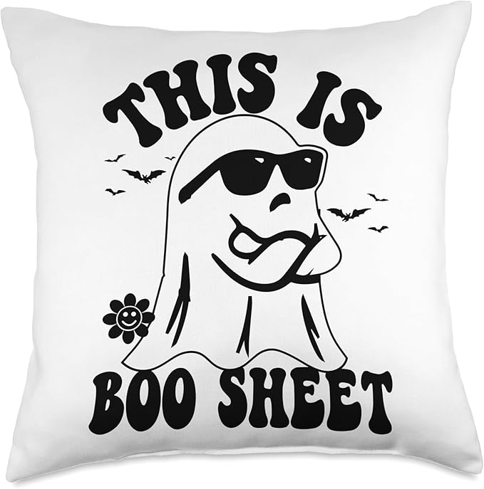 This Is Some Boo Sheet Funny Halloween Ghost Throw Pillow