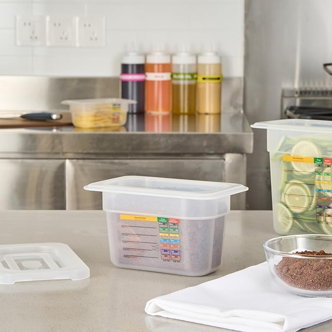Restaurantware Food Storage Container 10 Pack of 6.8 x 4.2 x 3.9 Inches Plastic Stackable Storage Box White Reusable Label Container Dishwasher Safe For Restaurants And Kitchens