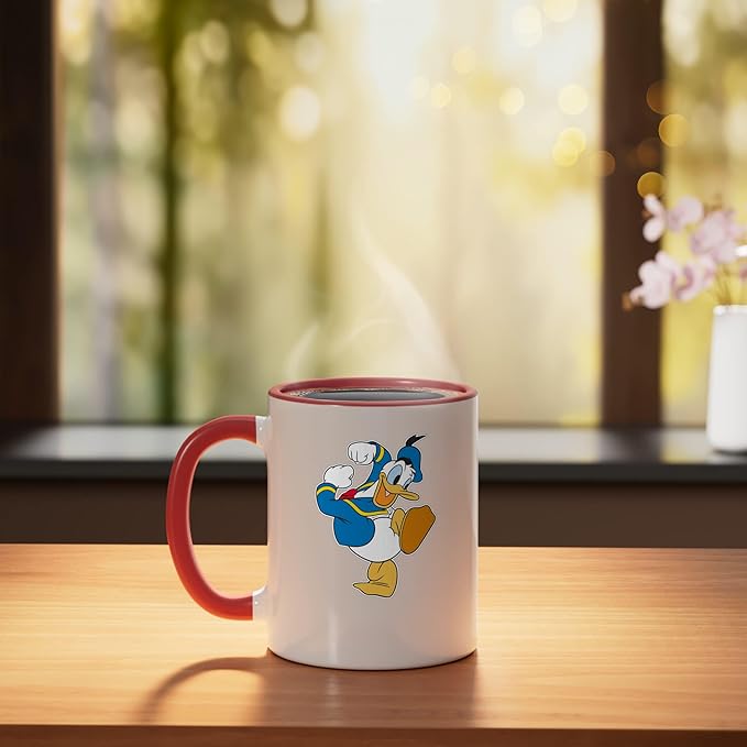 Disney Donald Duck Ready To Go Ceramic Mug, Red/White