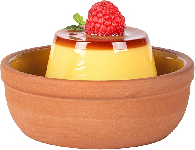 Restaurantware-Terra Tek 5.1 Ounce Terracotta Cazuelas, 2 Yellow Glazed Clay Pots For Cooking - Oven-Ready, Microwavable, Terracotta Serving Pots, Dishwashable, For Cooking And Serving