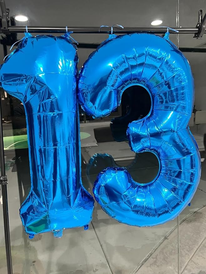 13 Balloon Number for Boys Girls, 40 Inch Number Balloons, Dark Blue Ballons Decoration for 13 31 Birthday Party, Wedding Anniversaries, Graduation