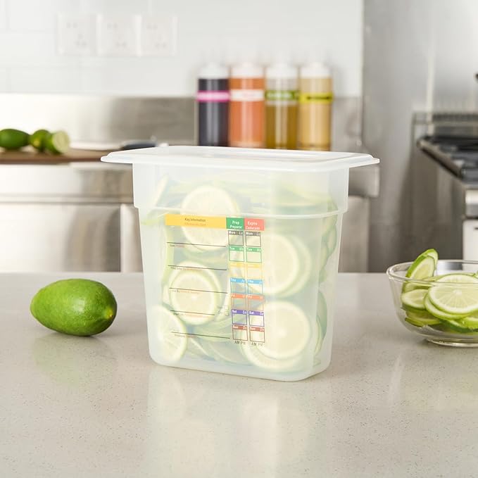 Restaurantware Food Storage Container 10 Pack of 6.8 x 4.2 x 5.9 Inches Plastic Stackable Storage Box White Reusable Label Container Dishwasher Safe For Restaurants And Kitchens