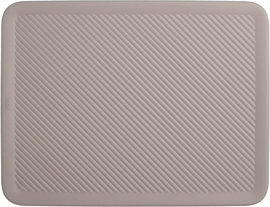 Superio Ribbed Collection - Superio Lid for Decorative Plastic Basket Open Home Storage Bins Organizer Baskets, Large Taupe - for Organizing Closet Storage Bins for Shelves Drawer Shelf 15/22 Liter