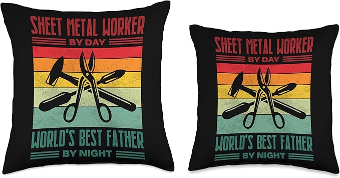 Best Sheet Metal Worker Dad thin Metal Sheets Metalworking Throw Pillow