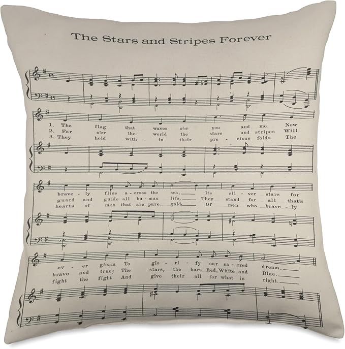 The Stars and Stripes Forever Sheet Music Notation Throw Pillow