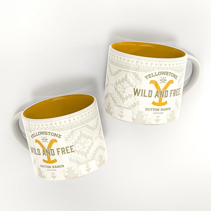 Zak Designs Yellowstone Ceramic Coffee Mug for Hot Drinks at Home, Collectible Keepsake (15 oz, Dutton Ranch)