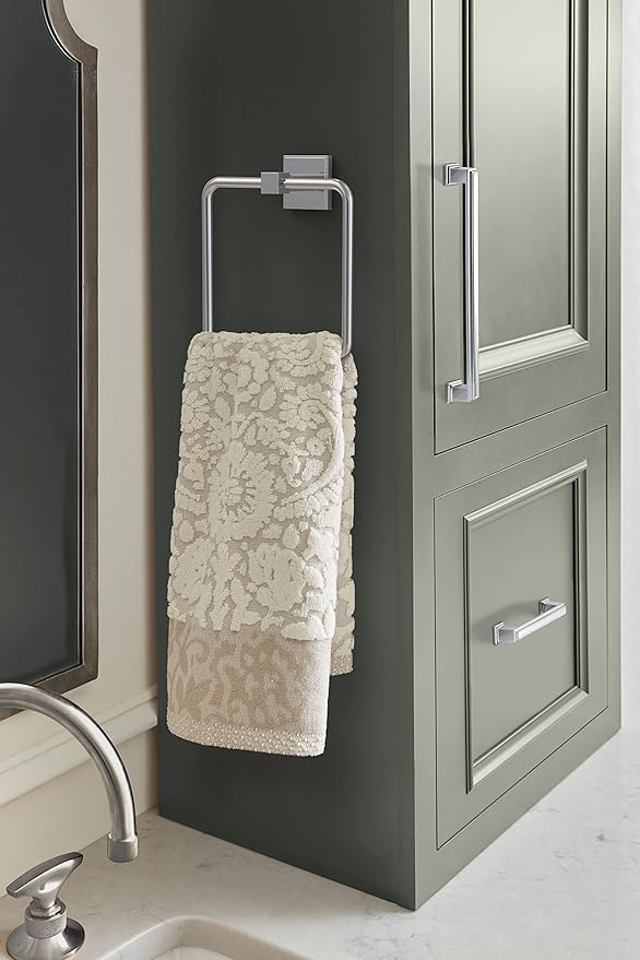 Amerock BH3607226 | Chrome Towel Ring | 7-1/16 in (179 mm) Length Towel Holder | Appoint | Hand Towel Holder for Bathroom Wall | Small Kitchen Towel Holder | Bath Accessories
