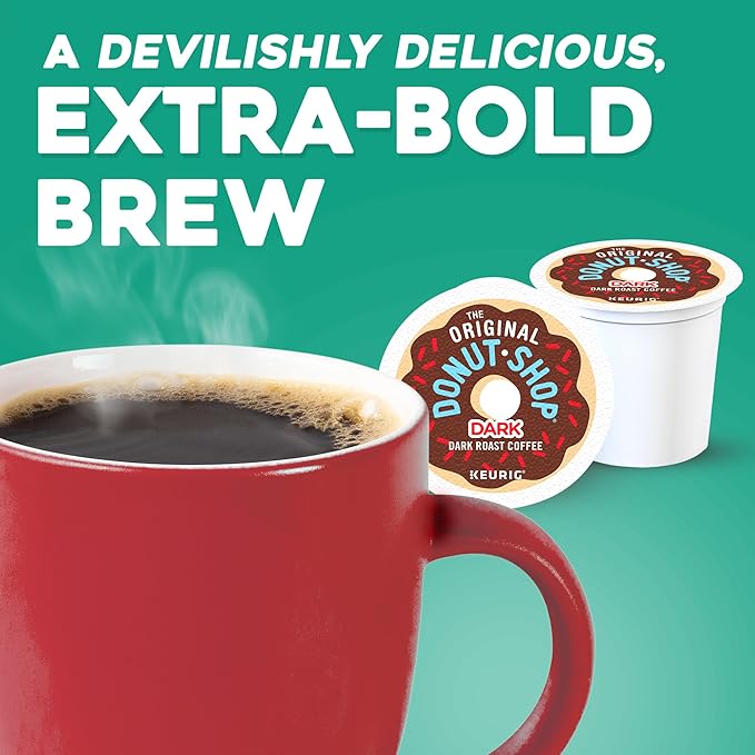 The Original Donut Shop Dark, Single-Serve Keurig K-Cup Pods, Dark Roast Coffee Pods, 96 Count