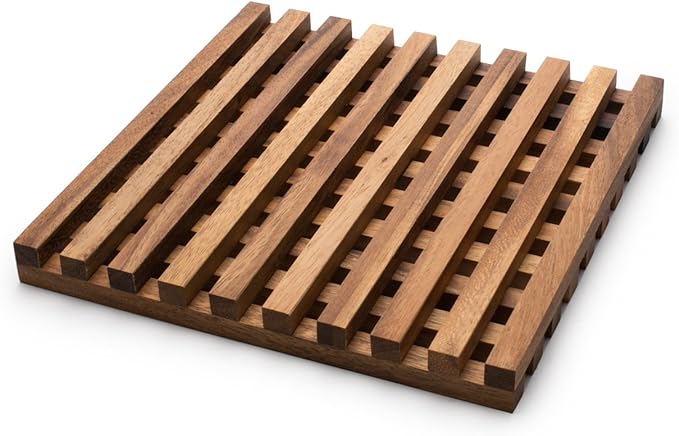 Ironwood Gourmet Venetian Trivet, 10 x 10 x 1 inches, Acacia Wood