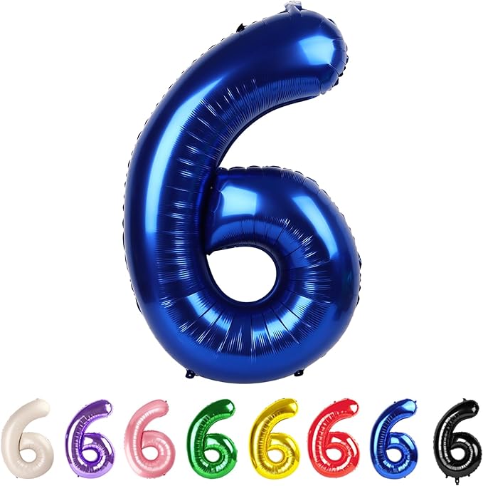 Navy Blue Number 6 Balloon 40In Birthday Decorations for Girl Boy Women Men, Balloon Numbers Party Decorations for Party Celebration Graduations Anniversary Photo