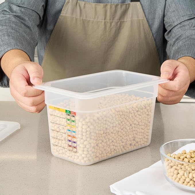 Restaurantware Food Storage Container 10 Pack of 10.3 x 6.2 x 5.9 Inches Plastic Stackable Storage Box White Reusable Label Container Dishwasher Safe For Restaurants And Kitchens
