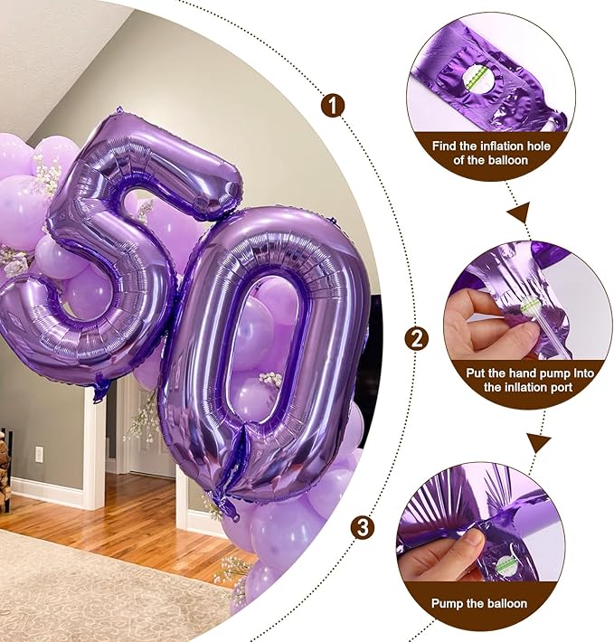 14 Balloon Number Purple Number Ballon for 14th Birthday Decorations, 40 Inch Big Balloons for 14 41 Anniversaries Celebration Graduation Wedding