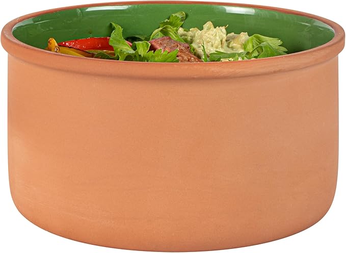 Restaurantware Terracotta Cazuela Bowls 2 Pack of 68 oz Durable Rustic Serving Dish Glazed Oven-Safe Bowl Freezer-Safe Tapas Dish Microwave-Safe Dishwasher-Safe