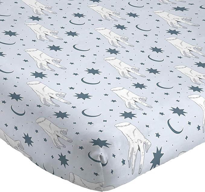 Jay Franco Sheet Set with Fitted, Flat Sheets & Pillow Cover - Ultra-Soft Bedding with Pillowcase for Room Decor, Blue - Wednesday, 3 Piece Twin