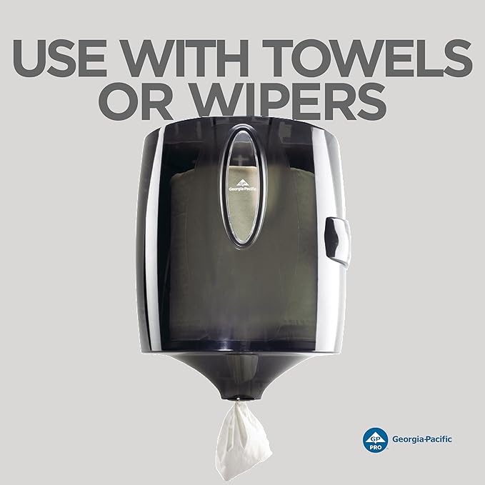 Universal Centerpull Paper Towel and Wiper Dispenser by GP PRO (Georgia-Pacific), Black, 54050, 10.25” W x 10.75” D x 12.625” H, 1 Dispenser