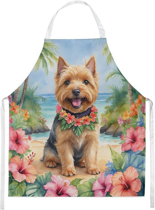 Caroline's Treasures Norwich Terrier Luau Apron Cooking Kitchen Server Baking Crafts Gardening for Adult Women Men, Unisex, Large, Multicolor