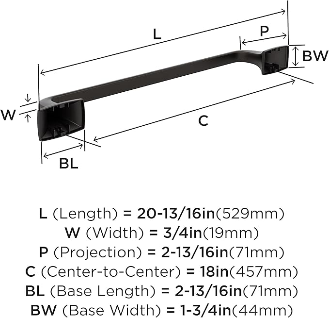 Amerock BH36013ORB | Oil Rubbed Bronze Towel Bar | 18 in (457 mm) Towel Rack | Highland Ridge | Bathroom Towel Holder | Bathroom Hardware | Bath Accessories