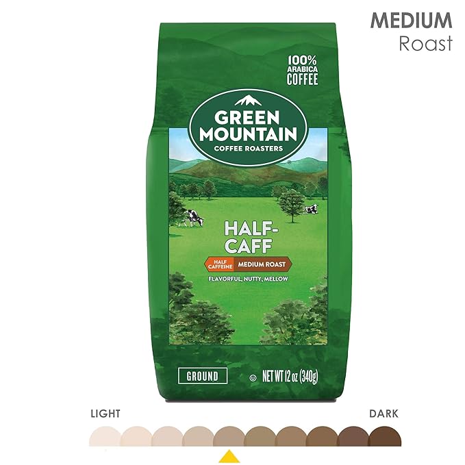 Green Mountain Coffee Roasters Half-Caff, 12 oz. Ground (Pack of 2)
