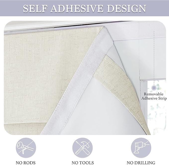 RYB HOME Classroom Door Window Cover, 100% Blackout Shades for Classroom Windows and Doors Cover Lockdown Shades Blocks Views, W 8 x L 36 inch, Ivory, 1 Panel