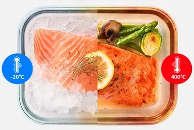 LocknLock LNG445S3M The Clear Borosilicate Glass Food Storage Containers with Lids, 6-Piece Set for Kitchen, Lunch, Meal Prep, Leftovers, Leakproof, Freezer, Microwave, and Dishwasher Safe, Mint