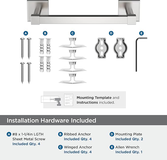 Amerock Appoint Chrome 8 inch (203mm) Towel Bar, BH3607526