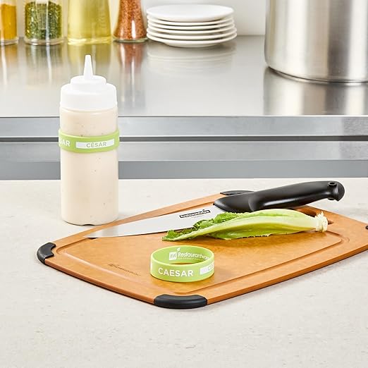 Restaurantware Silicone Squeeze Bottle Band 10 Count 2.75 Inch Dishwasher Safe Condiment Identification Band, Caesar Green Non-Slip Label Band for Condiment Labeling at Restaurants, Food Trucks