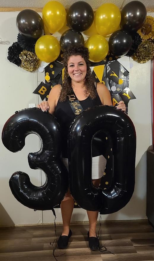 18 Balloon Numbers, Numbers 18 Balloons 40 In, 18th Birthday Decorations for Boys Girls, 81st Black Birthday Big Party Decorations for Engagement, Celebration Party, Graduations