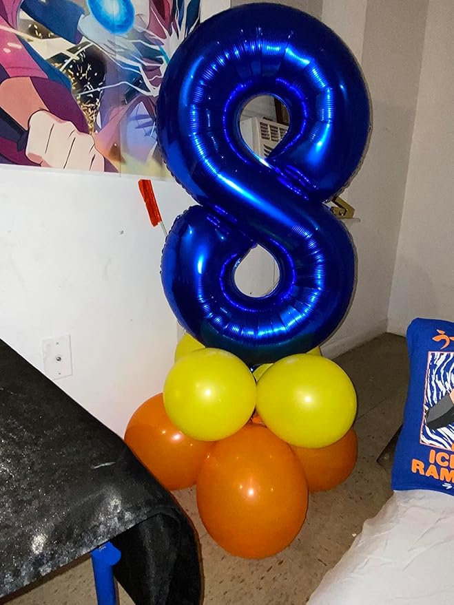 Navy Blue Number 8 Balloon 40In Birthday Decorations for Girl Boy Women Men, Balloon Numbers Party Decorations for Last Toast On The Coast Bachelorette Party