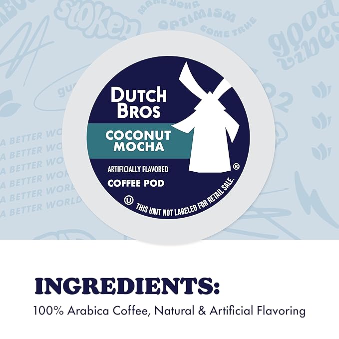 Dutch Bros Coconut Mocha Flavored Coffee inspired by Cocomo®, 22 Count, Medium Roast, Single Serve Coffee Pods for Keurig K-Cup Brewers