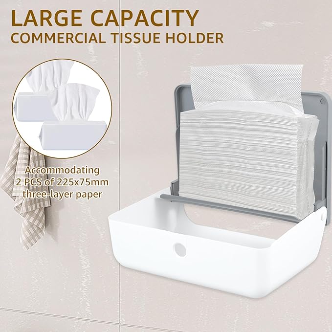 Paper Towel Dispenser, Wall Mount Commercial Toilet Tissue Dispenser, C-Fold/Multifold Paper Towel Holder, White