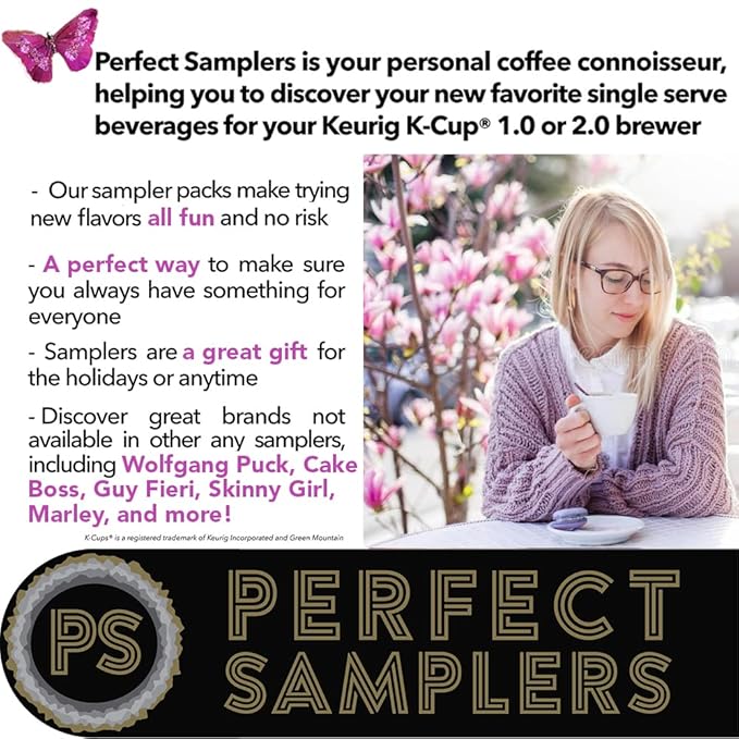 Perfect Samplers Dark Roast Coffee Pod Variety Pack - Pack for Keurig K Cups Coffee Makers, Bold 40 Count