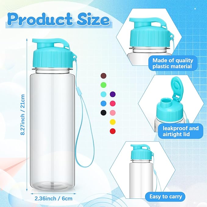 Mifoci 20 Pieces Water Bottle Bulk 17 oz Plastic Water Bottles Bulk Gym Sports Adults Reusable Large Bottles with Leak Proof Flip Top for Party Outdoor (Assorted Color)