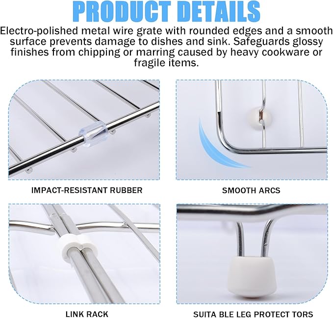 K-6449-ST Kitchen Sink Rack, 26.18'' x 14.76'' for Kohler Whitehaven K-5826 and K-5827 Sink