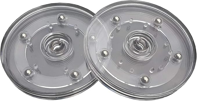 FixtureDisplays® 4" Clear Plastic Spinner Lazy Susan Turntable Organizer for Spice Rack Table Cake Kitchen Pantry Decorating 16971-NPF