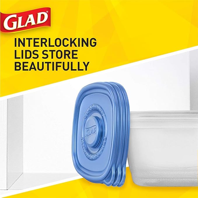 Glad Food Storage Containers - Soup and Salad Container - 24 Ounce - 5 Containers