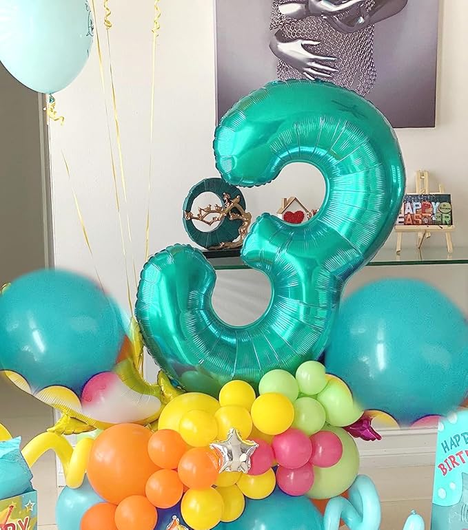 Number 8 Balloon 40 Inch, Blue Green Birthday Decorations For Women Men, Number Balloons for 8, 18, 28 Children's Day Adult Ceremony Party Decoration